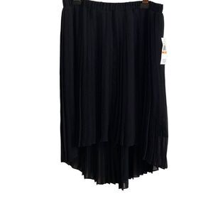 NEW Michael Michael Kors Black Pleated High Low Skirt Small